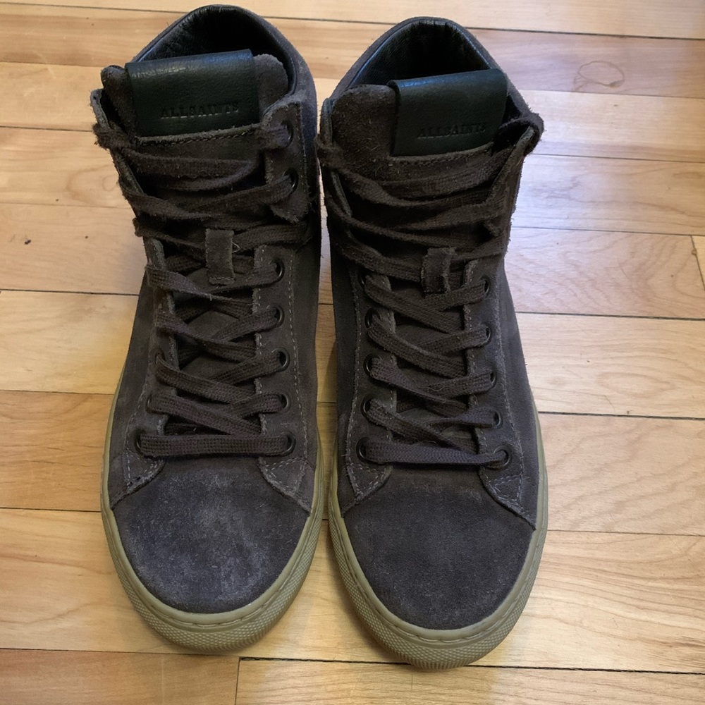 All saints high top suede sneakers